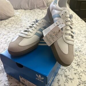 Adidas White and Blue Sneakers
